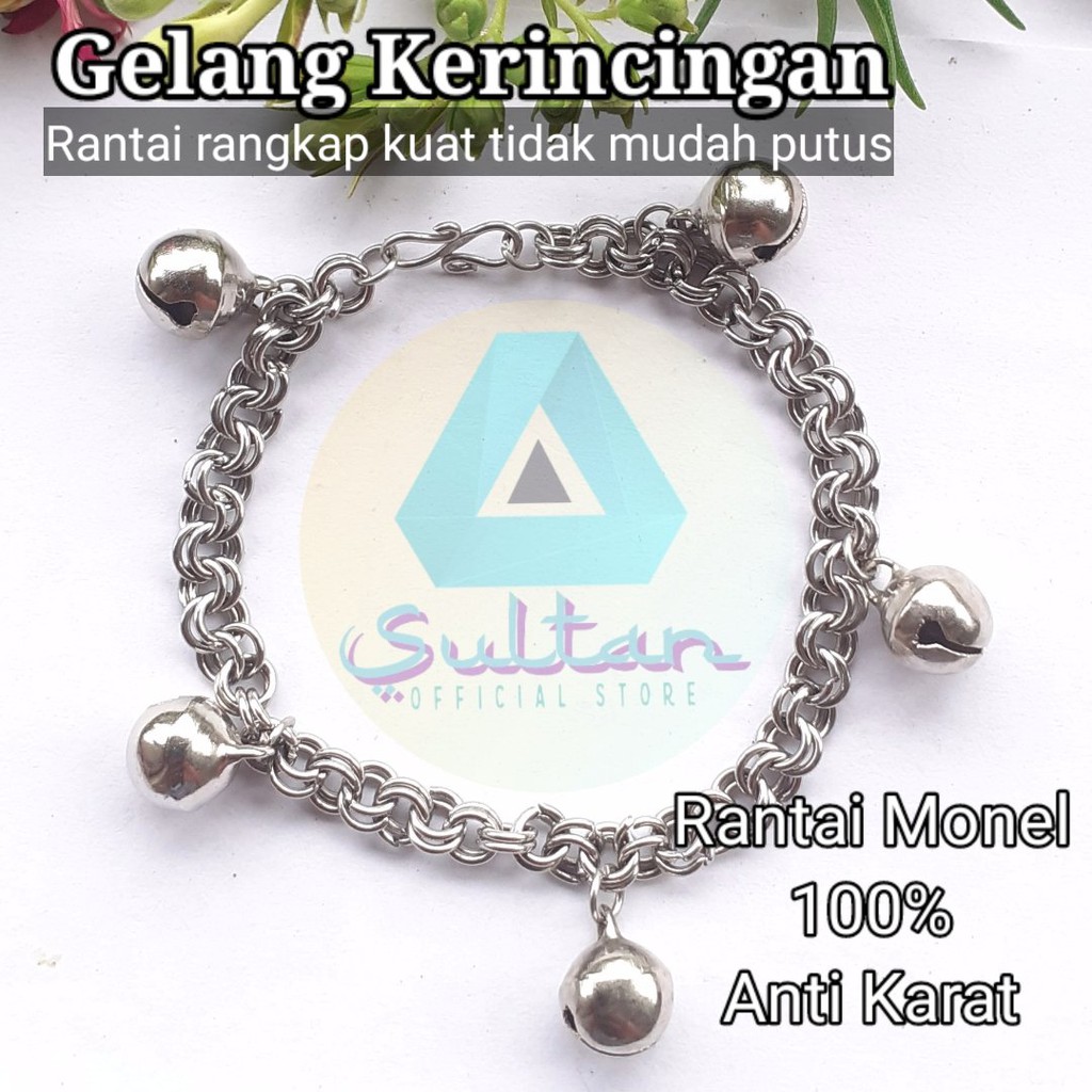 Gelang Bayi dan Anak Model Krincingan untuk Kaki dan Tangan Rantai Monel Asli  #GM018