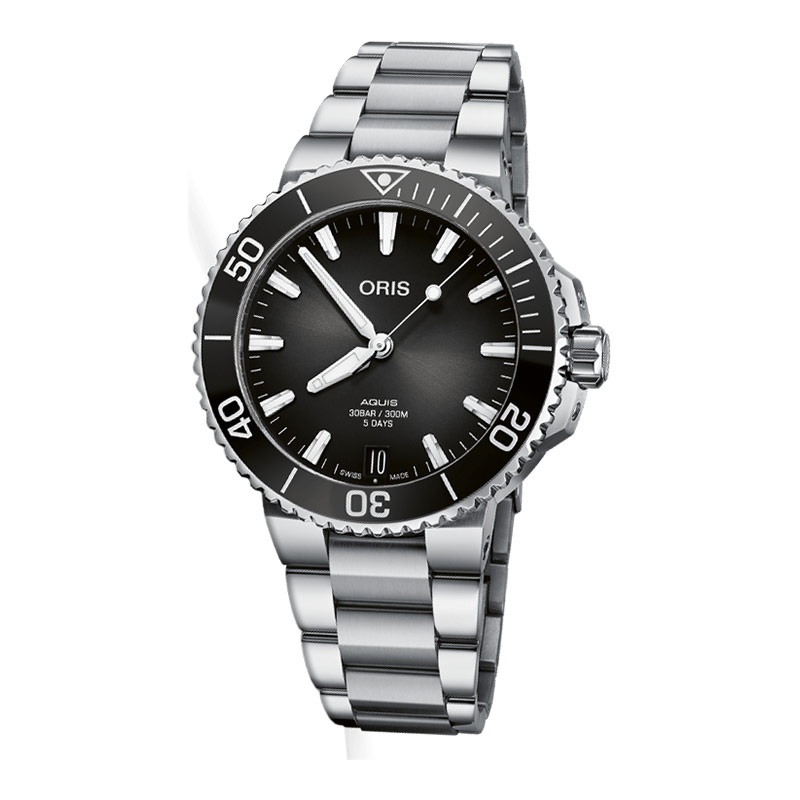 Jam Tangan Pria Oris Aquis Date 01-400-7769-4154-07-8-22-09PEB Automatic Black Dial Stainless Steel 