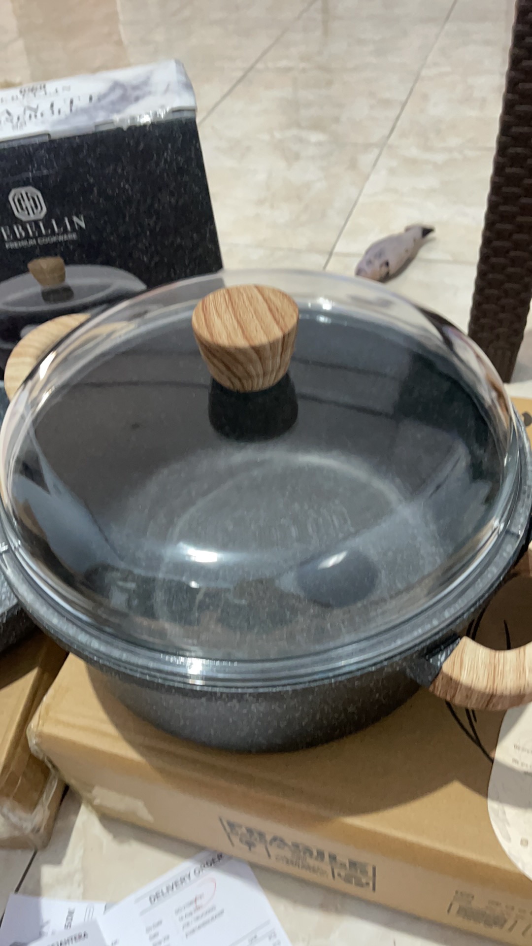 Debellin Casserole 28 Cm - Black Granite Cookware Series Atau Panci Anti Lengket Premium