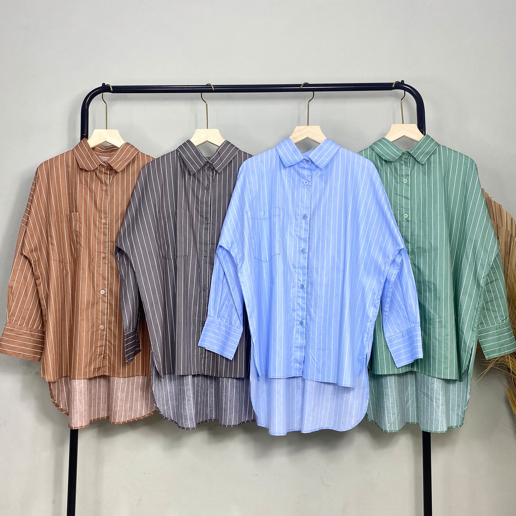 KEMEJA SALUR KATUN JEPANG SAFA DAILY SHIRT OFFICE SHIRT PREMIUM B586