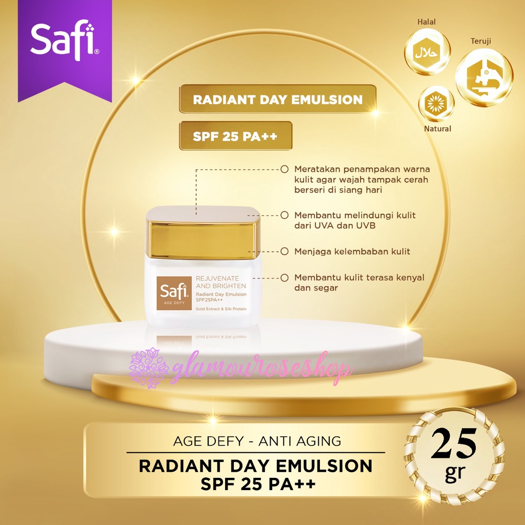 ❤️Glamouroseshop❤️ Safi Age Defy Radiant Day Emulsion SPF25PA++ 25 gr ( AD SMALL)