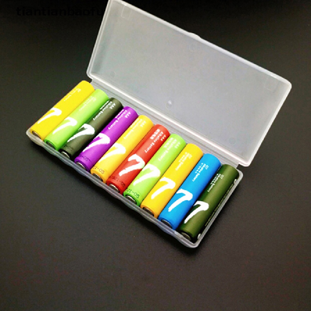 [tiantianbaofu] Portable plastic battery case cover holder storage box for 10pcs AAA Batteries Boutique