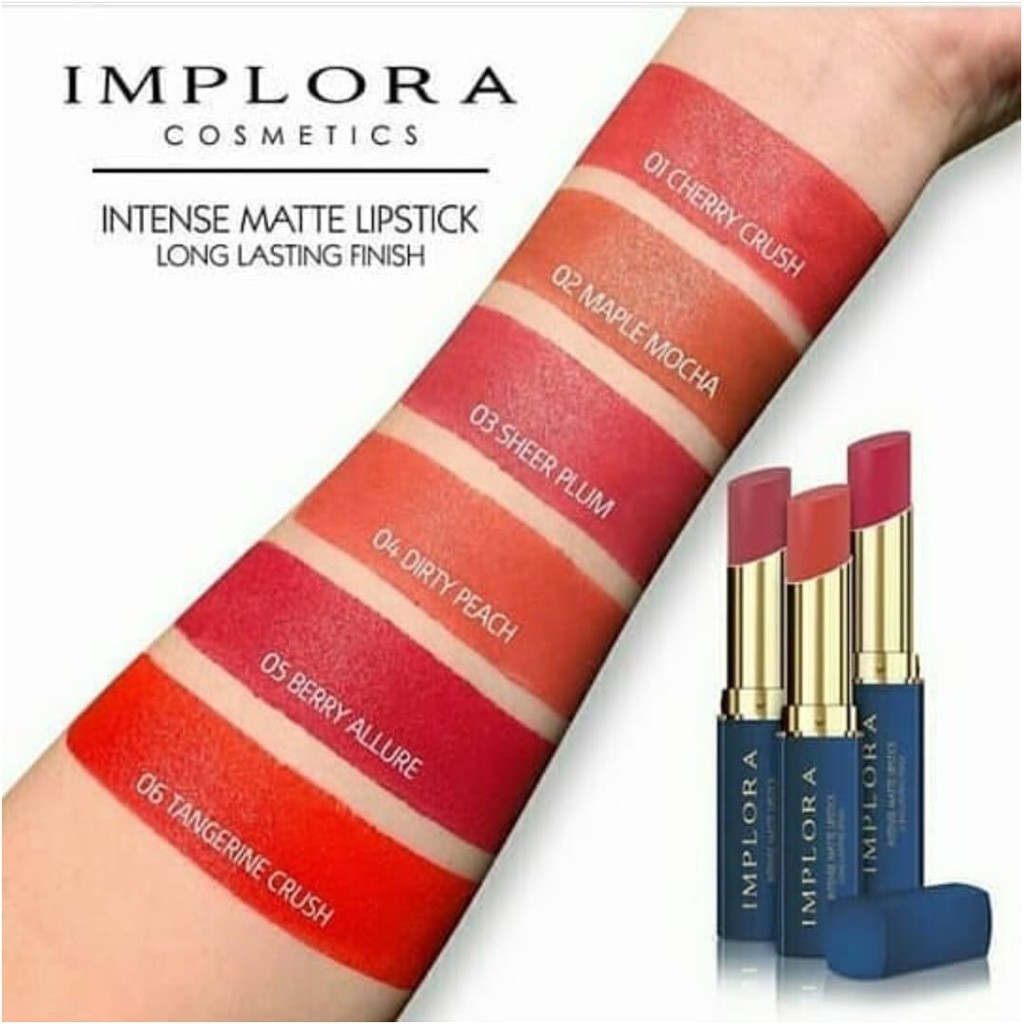 IMPLORA Intense Matte Lipstick Long Lasting Finish Original BPOM