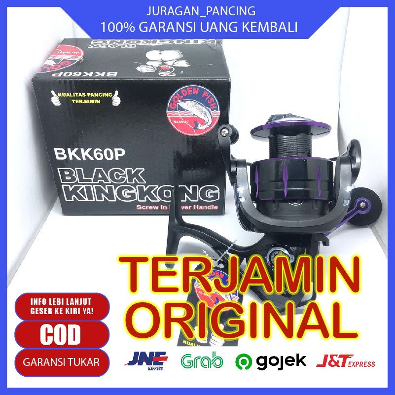 ALAT PANCING FISHING REEL GOLDEN FISH BLACK KINGKONG BKK60P POWER HANDLE LAUT SPOOL ALUMUNIUM