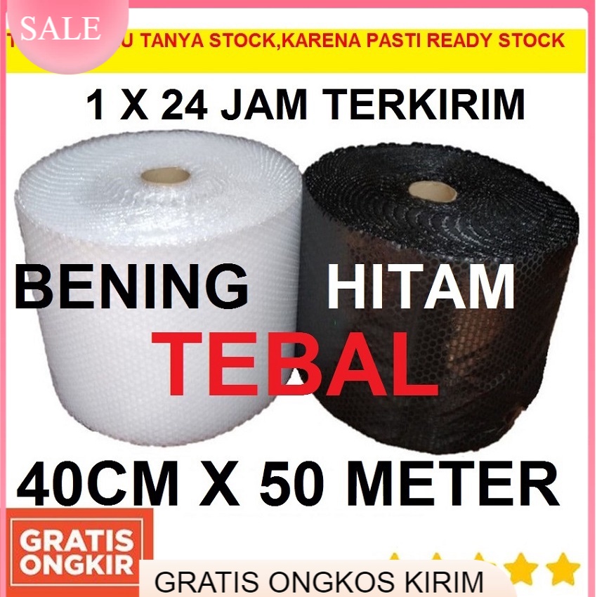 

Bubble Wrap Roll Hitam Bening 40cm x 50 meter Jawa Tengah Yogyakarta Semarang