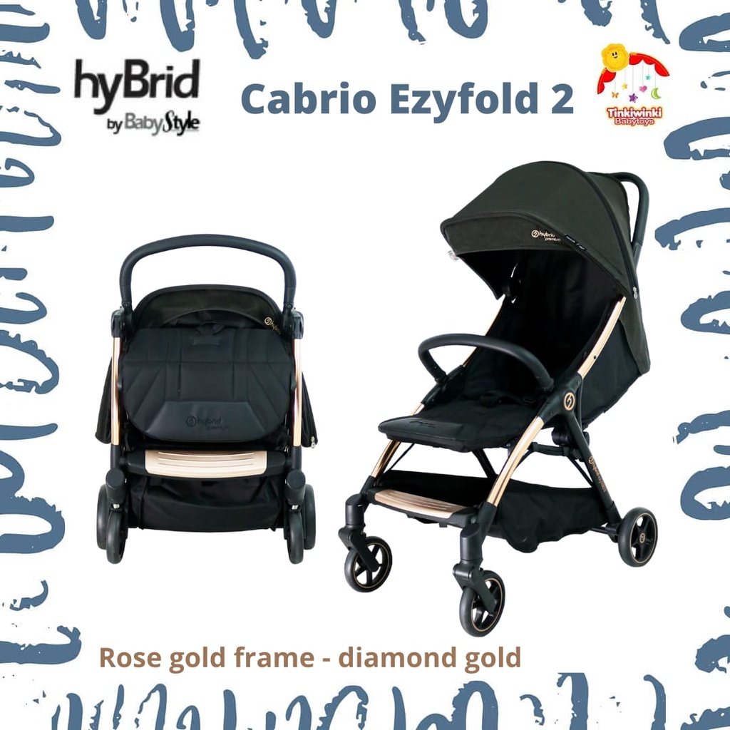 Stroller Hybrid Cabrio Ezyfold 2 rosegold frame - diamond gold