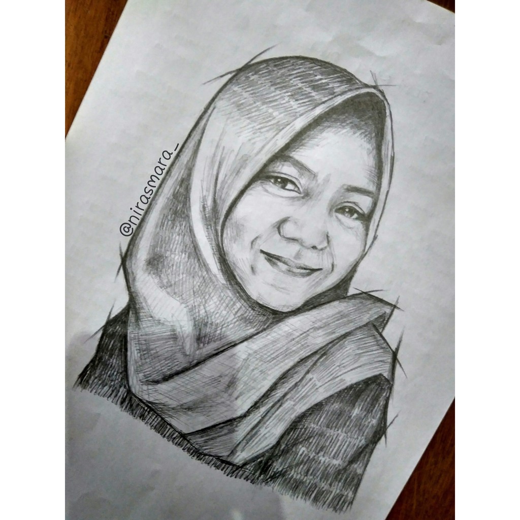 Jual Sketsa Lukisan Wajah Handmade Hitam Putih Baca Deskripsi