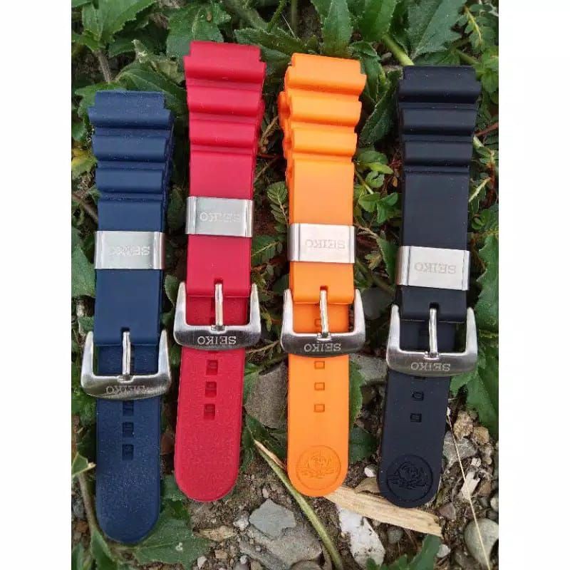 SILICONE SETRAP TALI JAM TANGAN SEIKO  TALI JAM TANGAN SPORTY RUBBER 22MM