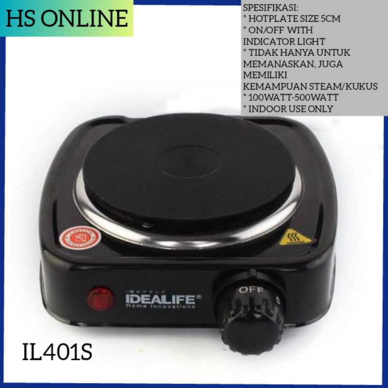 KOMPOR LISTRIK IL401S HEMAT LISTRIK PORTABLE IDEALIFE