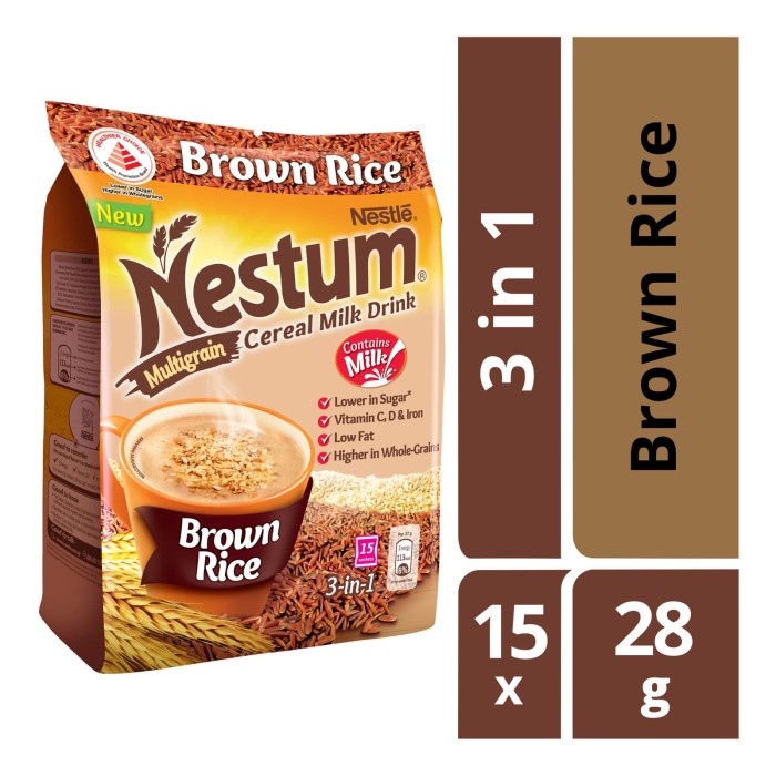 

Nestle Nestum Multigrain Brown Rice Cereal 3in1 Malaysia 15 x 28 Gram