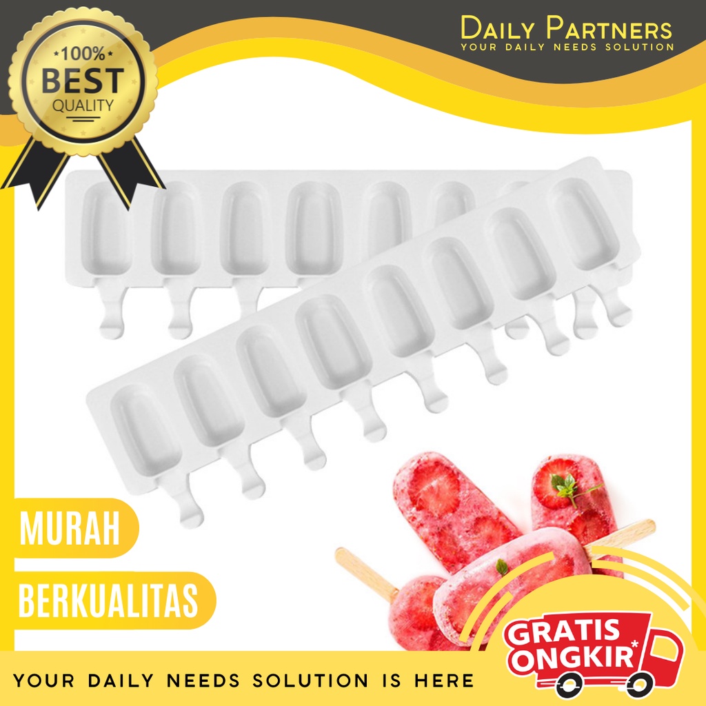 

Cetakan Ice Cream 8 Hole Silicone Silikon Mold Dessert Es Krim Lilin