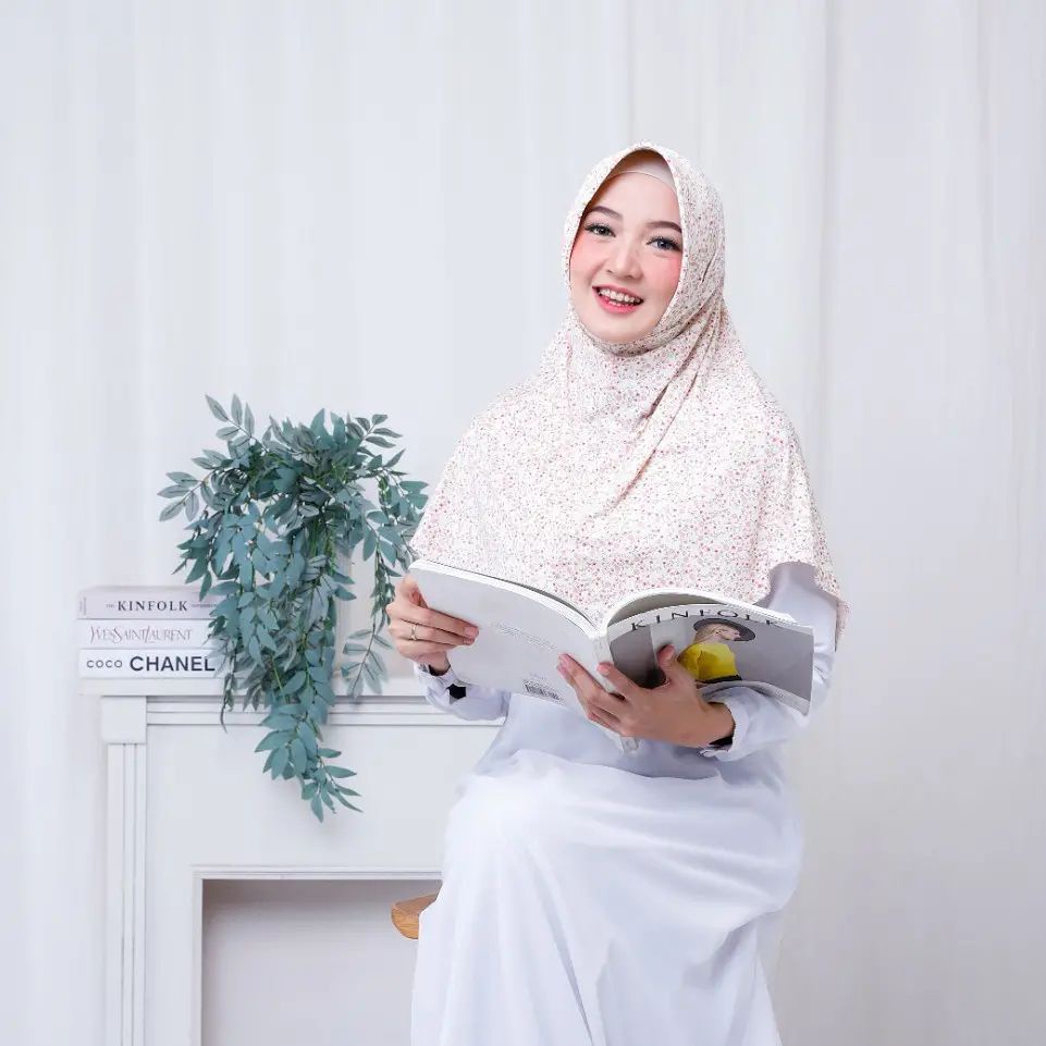 evanz Jilbab Bergo Motif Flower Jersey Zoya Ori Lulu