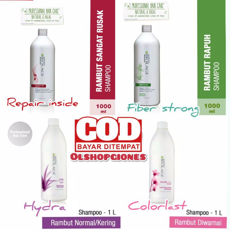 Shampoo shampo Matrix Biolage Opticare hair care aneka varian smooth hydra fiber repair dandruf