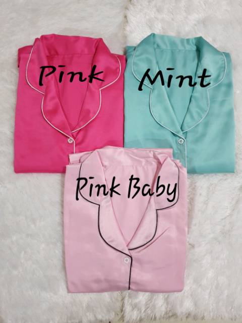 Baju Tidur Piyama Pajamas Cewek/Wanita Satin Silky Velvet Cantik Murah