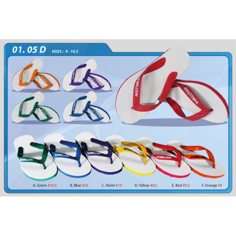 Sandal Jepit Swallow 05 D Rumah Warna Cerah