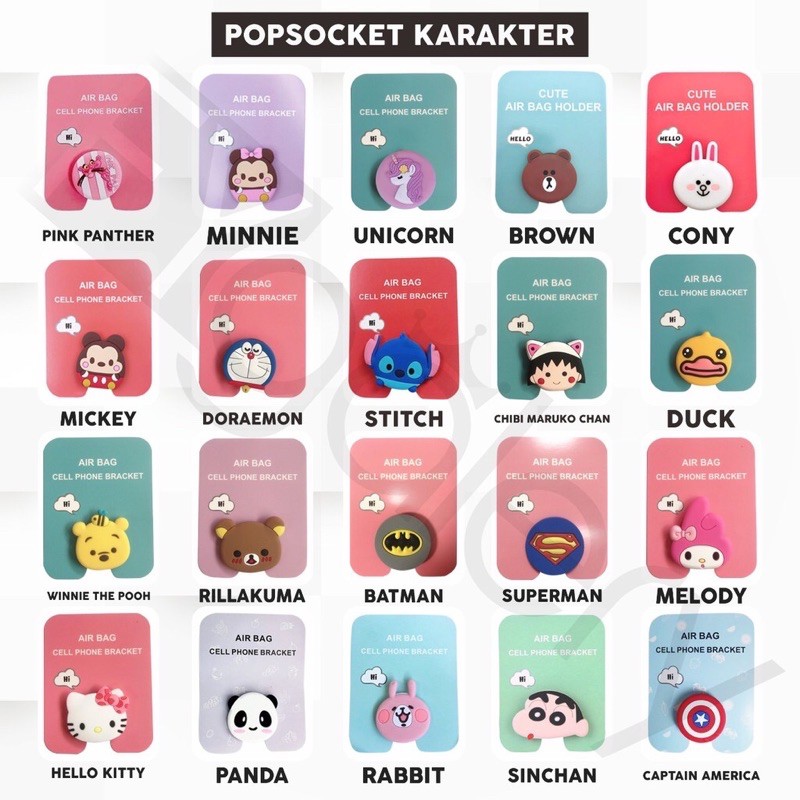 Pop Socket HP KARAKTER 3D Kartun cartoon &amp; BTS