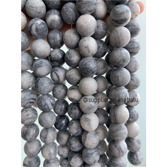 batu matte GREY MAIFANITE 16mm natural MAIFAN doff frosted akik besar