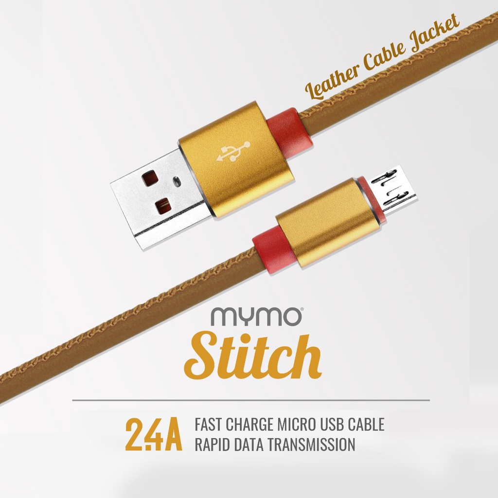 Kabel Data Micro USB Fast Charging Mymo Stitch 2.4A QC3.0