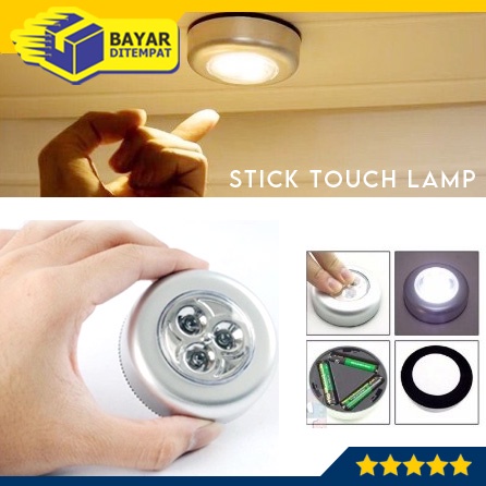 Stick Touch Lamp 3 LED Stick N Click Lampu Tempel Emergency Portable Murah