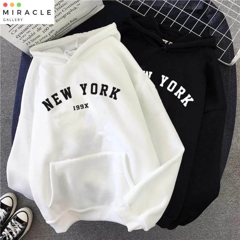 Sweater Hoodie Couple / Jaket Pasangan NEW YORK Unisex Bahan Fleece Premium