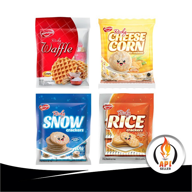 [HALAL] Naraya Richy Rice Crackers 120g / Snow 320gr / Waffle 252gr