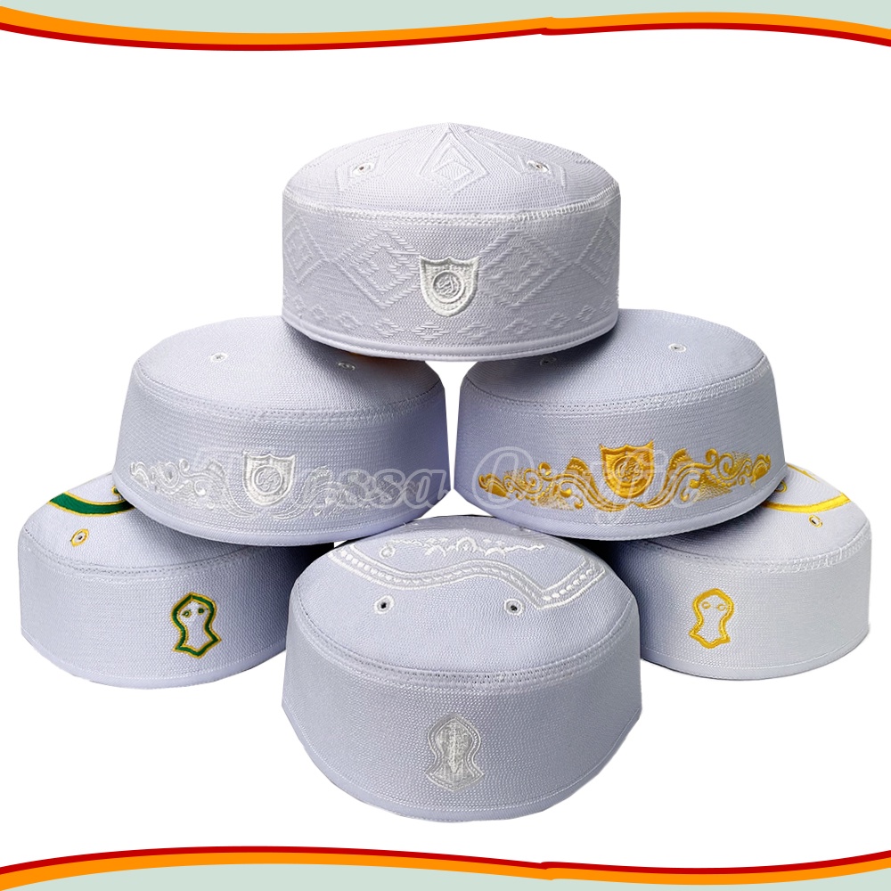 [READYYY] Peci MALAYSIA MOTIF Terompah Nabi, Palestina, Kembang, Wajik, Kopiah Haji Pria Songkok