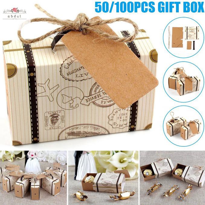 

Birthday Vintage Paper Favor Box Mini Suitcase Candy Gift Case For Bengiweti