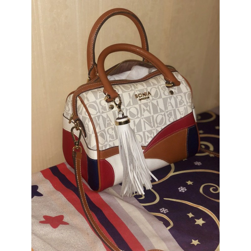 Tas Bonia Putih merah biru preloved bekas second