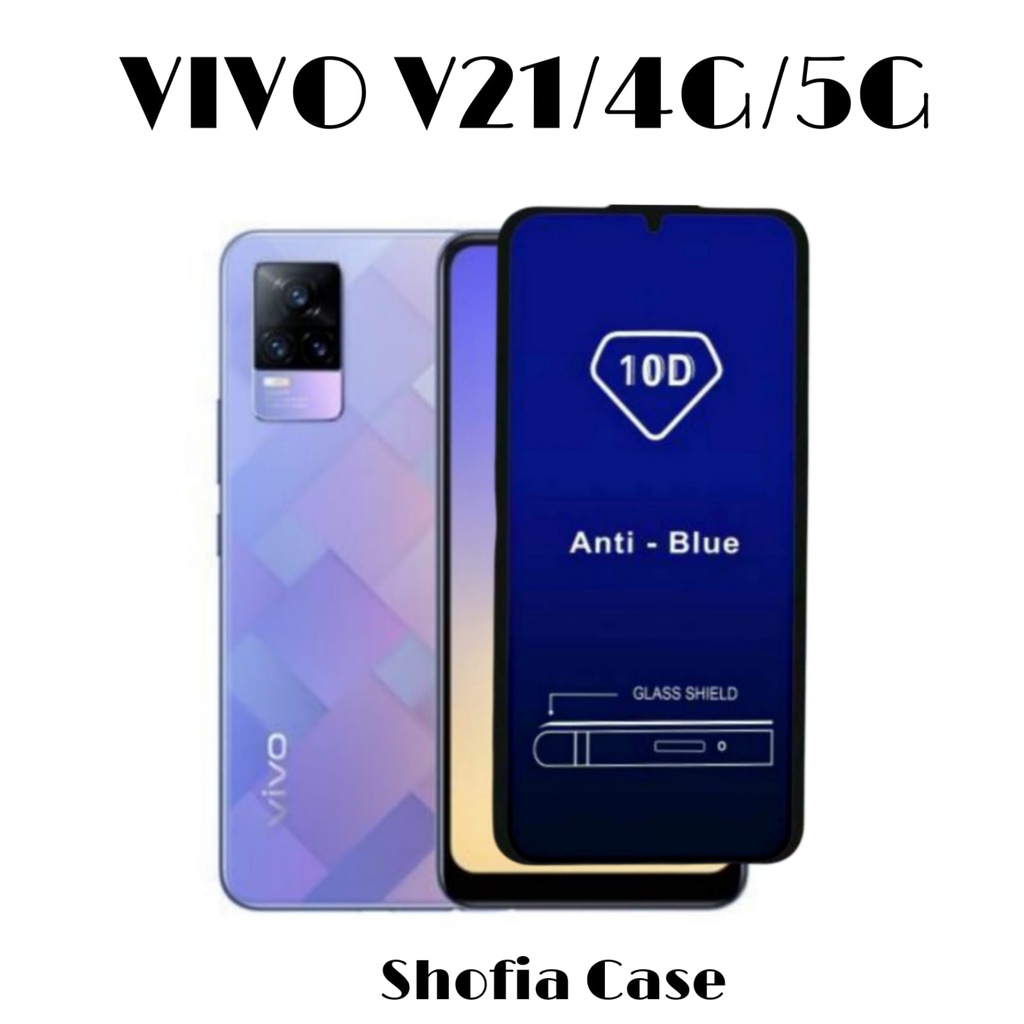 PROMO TEMPERED GLASS BLUE LIGHT VIVO V23e V23 5G V21 4G/5G TG ANTI RADIASI  FULL  LAYAR