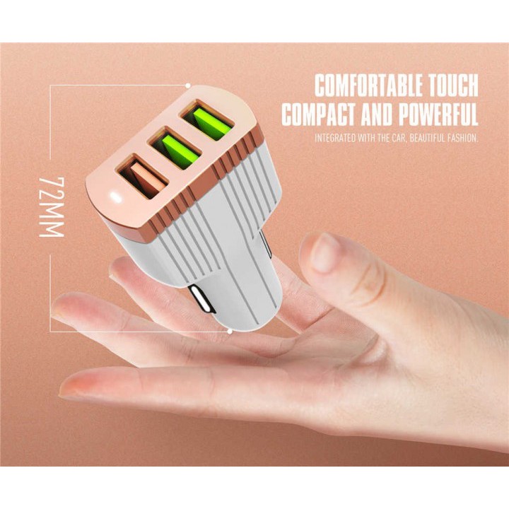 LDNIO C702Q Fast Charging Car Charger 3 USB 5.1A QC3.0 and Auto-ID