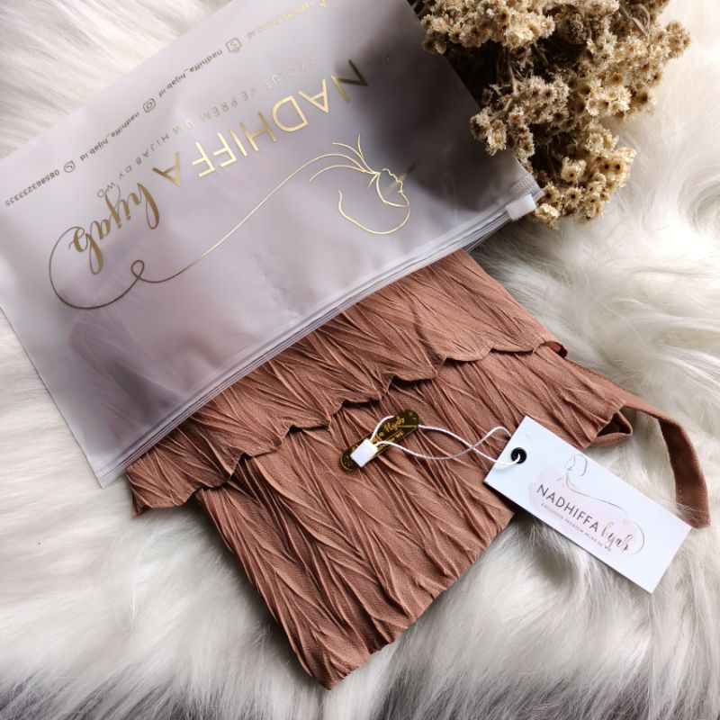 Bergo Plisket Padi Aleya Premium l Bergo instan Zafron-Nutella