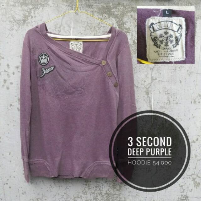 3 Second Deep Purple Hoodie (preloved)