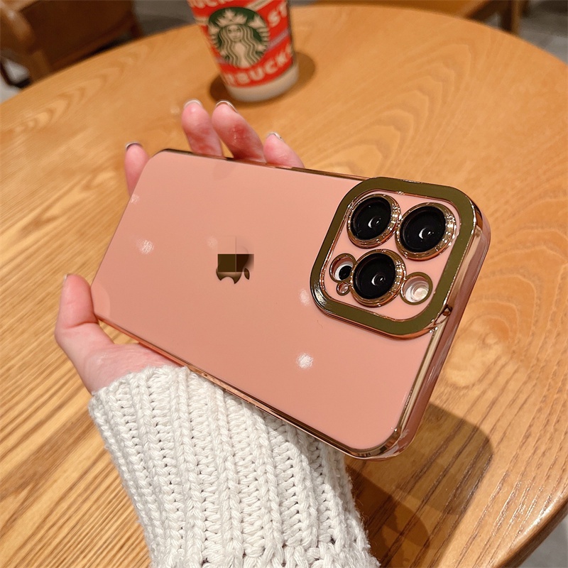 2 in 1 soft case Pelindung Lensa electroplating Untuk iphone 11 13 12 pro max