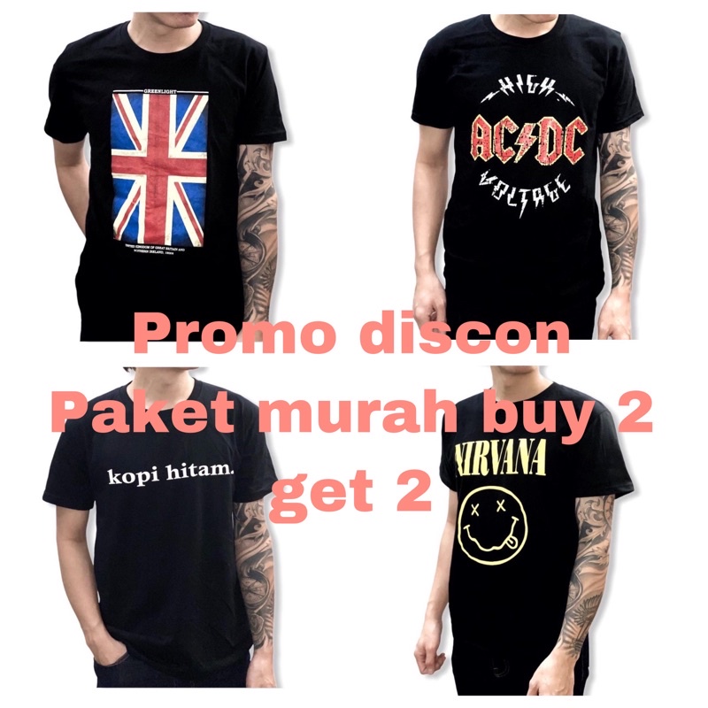 promo cuci gudang sale kaos distro black kaos pria