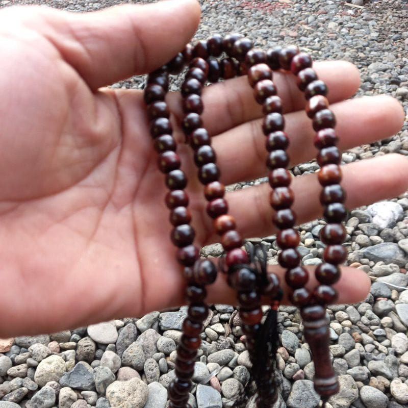 Tasbih kayu stigi asli 7mm Tasbih kayu stigi laut Tasbih kayu stigi hitam Tasbih stigi laut