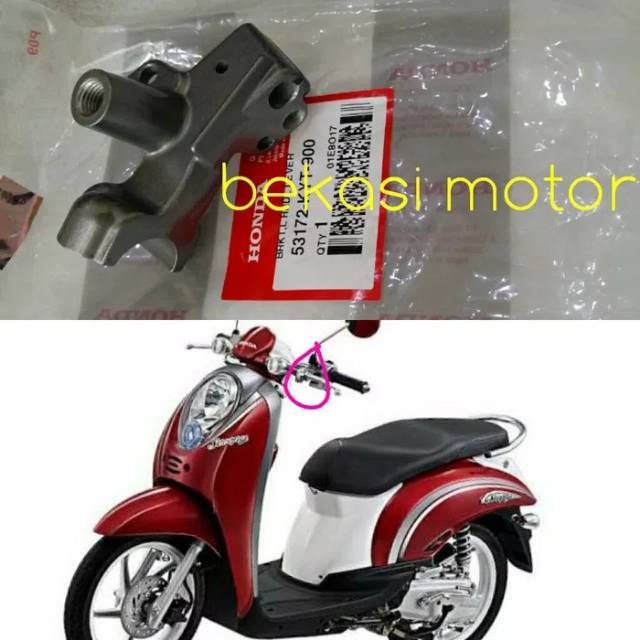 53172-KYT bracket handle dudukan spion KIRI honda scoopy karbu original