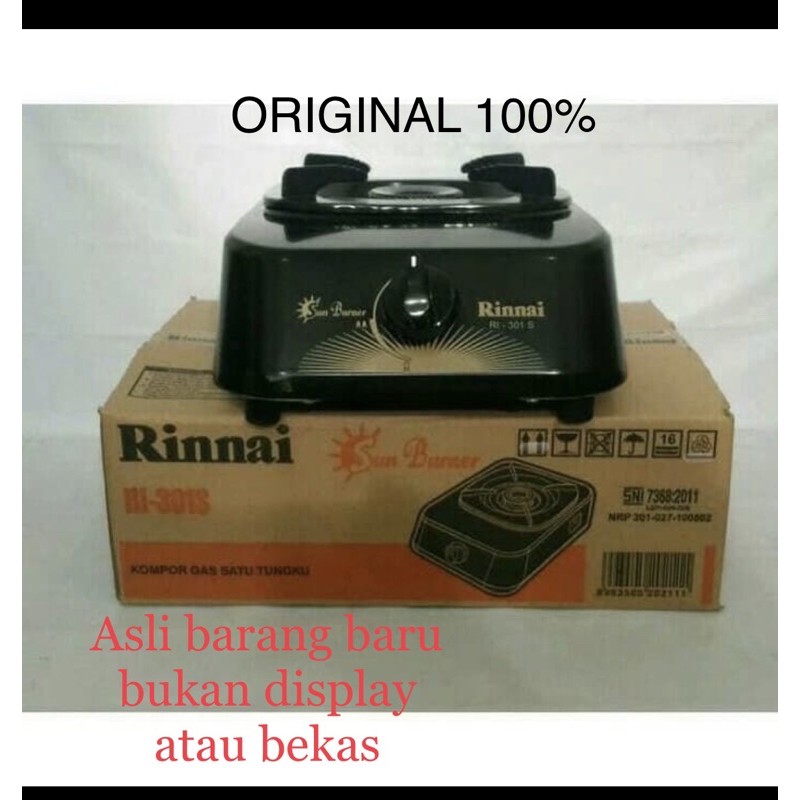 RINNAI Kompor Gas 1 Tungku RI-301S/Kompor Gas Rinnai 1 Tungku RI301S ORIGINAL