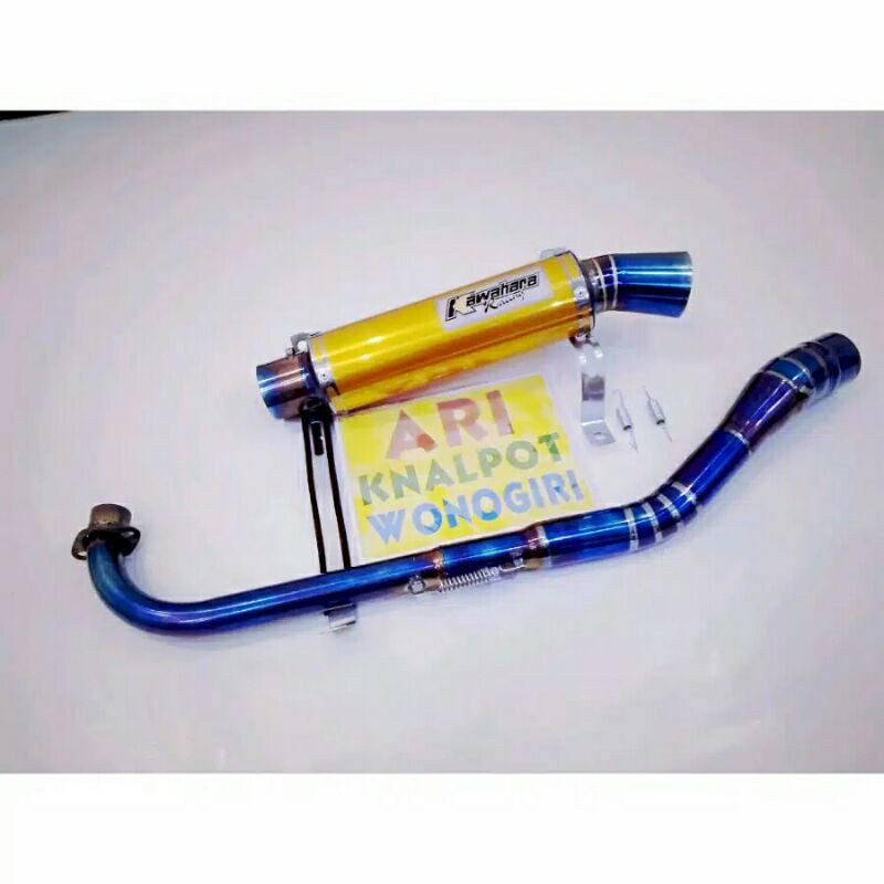 knalpot Kawahara silencer gold leher bluemoon Jupiter Z Vega Shogun Supra kharisma smash