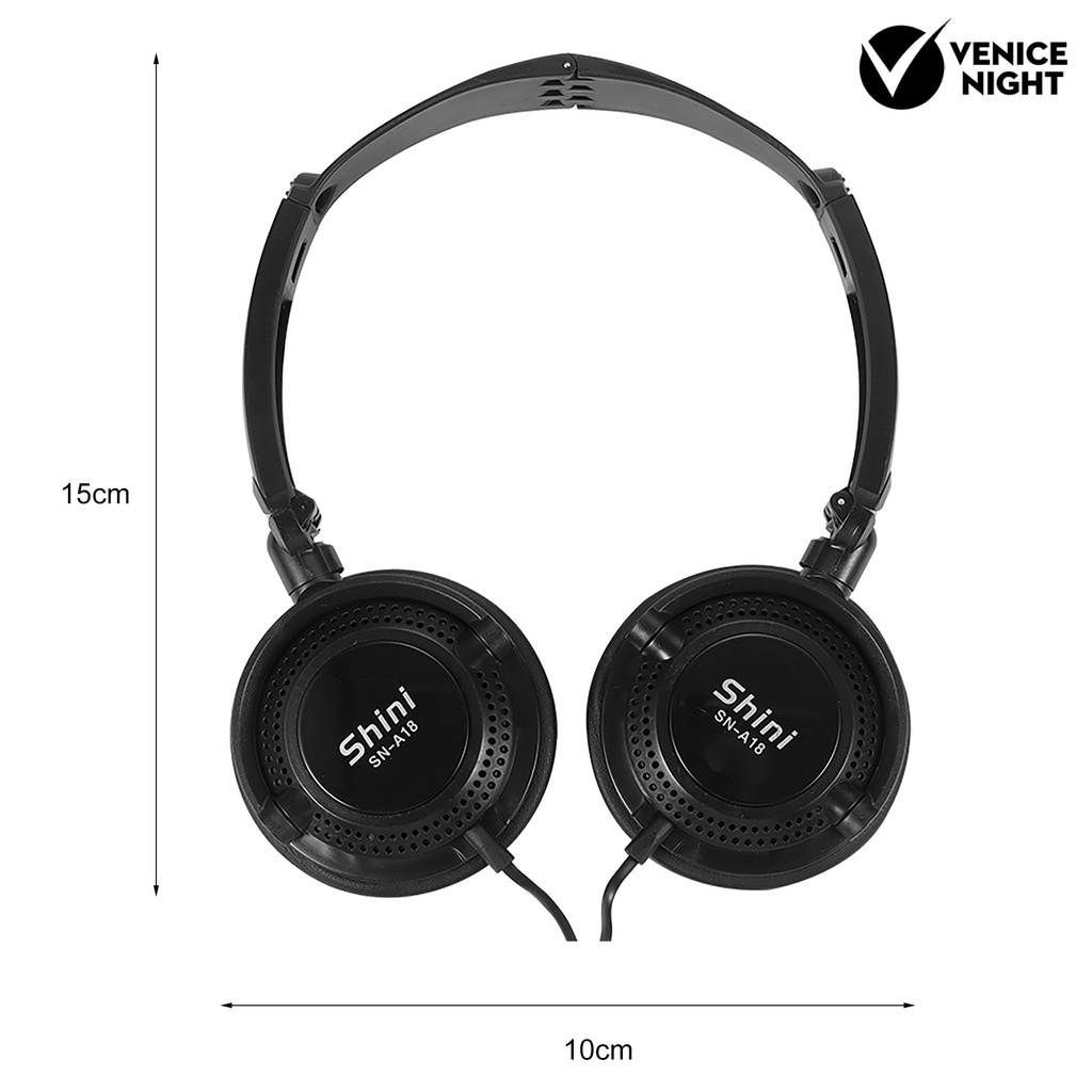 (VNEP) (Berkabel) Shini A18 Headset Headphone Mega Bass Lipat Portable Bahan ABS Untuk Musik