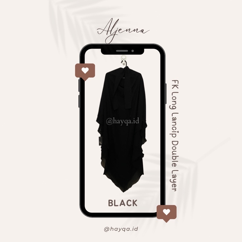 FK Long Lancip Double Layer - BLACK by Aljenna