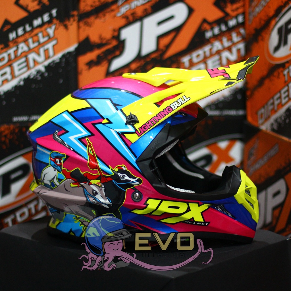 HELM JPX CROSS_FOX1 SERI X27 - PEPSI BLUE GLOSS + GOOGLE SNAIL (ONGKIR 2 KG) HELM JPX TERBARU