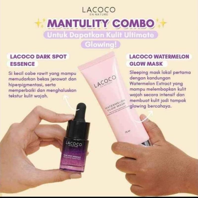 lacoco glowing/watermelon glow mask/wgmask lacoco/lcantiflek/serum flek lacoco/flek hitam/serum