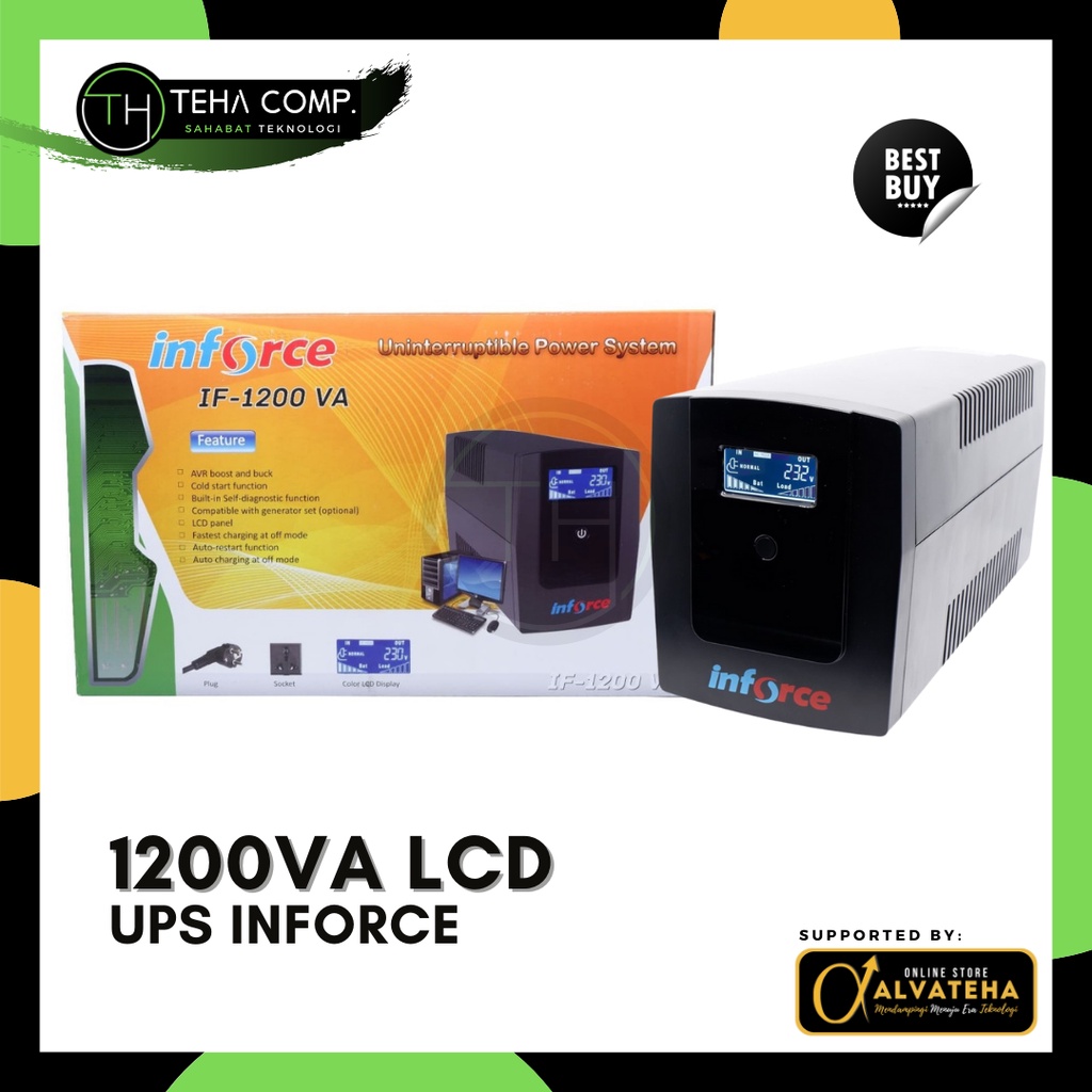 UPS 2000VA Inforce UPS 1200VA 650VA Komputer Monitor CCTV plus AVR