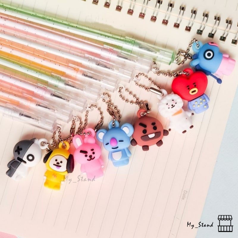 

Pena Gantungan Kpop BT21 Boy Band BTS Korea Army Pen Pulpen Bolpen Gelpen GANTUNG Rantai Bolpoin Karakter gel