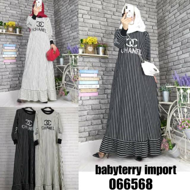 Gamis motif salur import fhasion premium