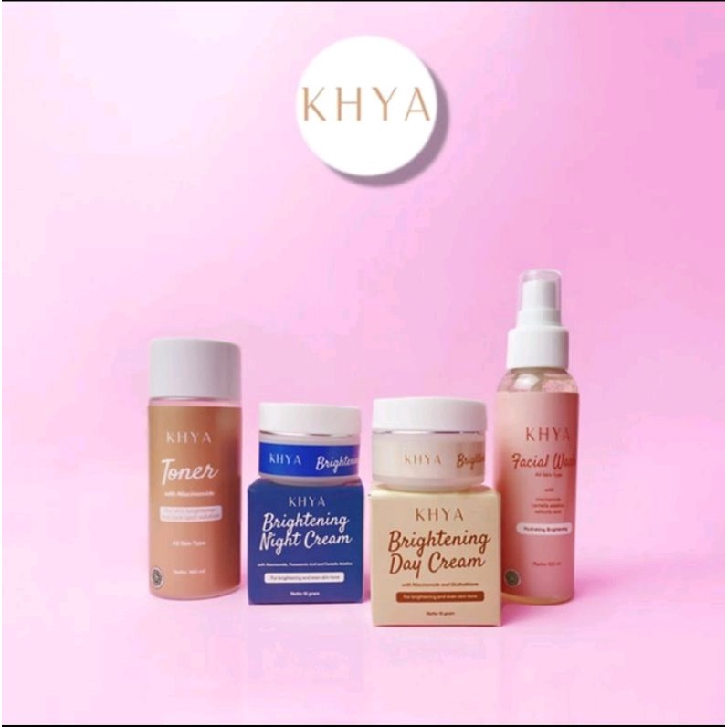 khya Brightening cream series mencerahkan kulit paket perawatan kulit facialwash wajah