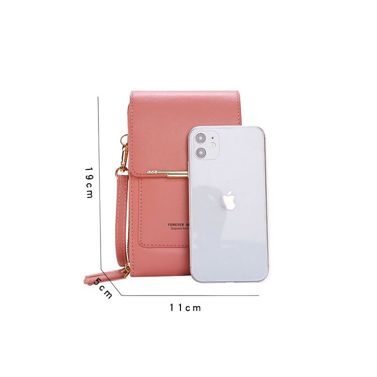 FT09 Tas selempang wanita Kulit dompet HP Touchscreen multifungsi Mini cewek