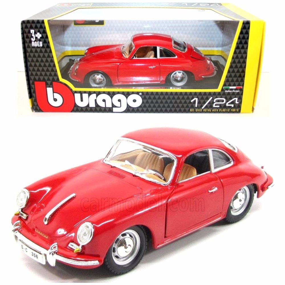 Bburago Skala 24 Porsche 356B Coupe Merah