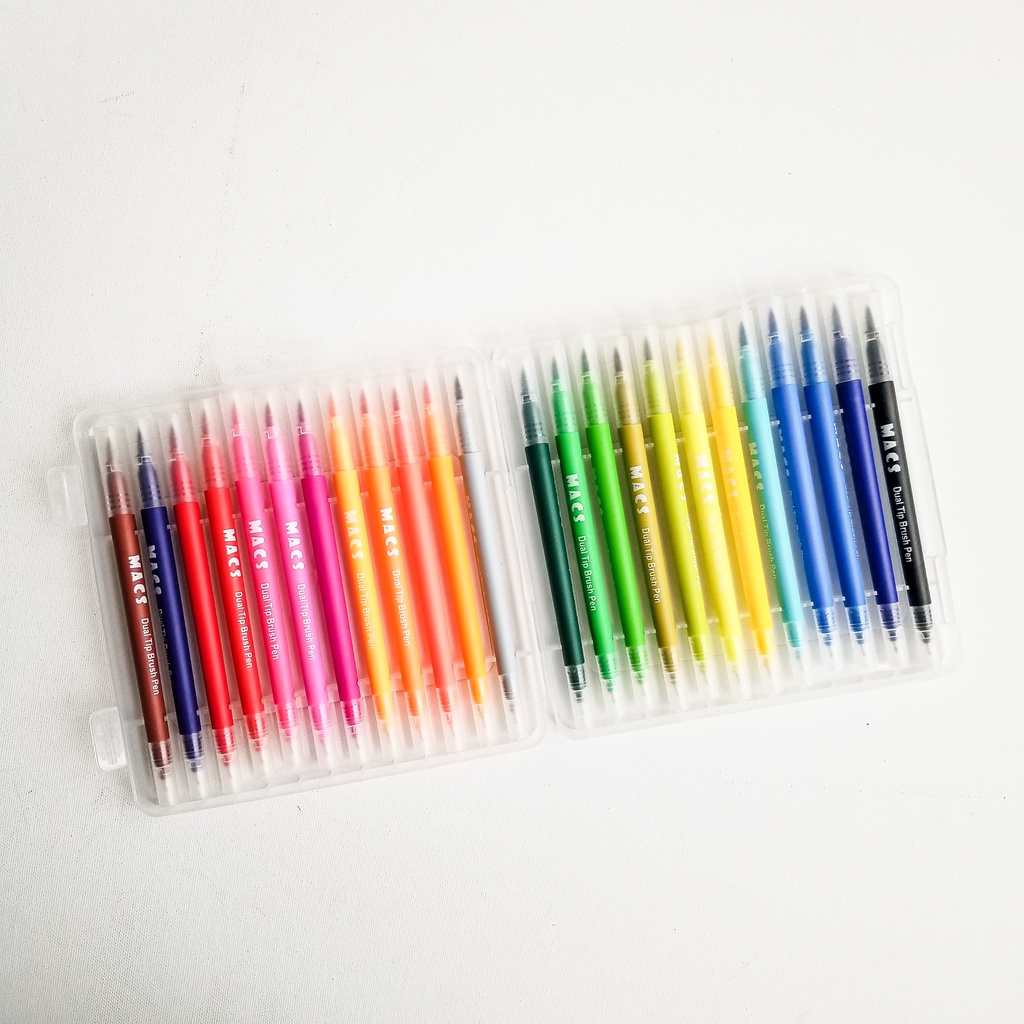 

Macs Dual Tip Brush Pen Marker Color 12/24 Warna Spidol