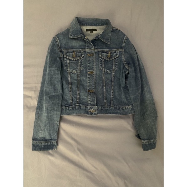 JAKET DENIM CEWE JAKET DENIM CROP TOP JAKET DENIM UNIQLO